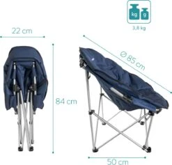 Navaris Klapstoel Met Draagtas - Campingstoel - Draagbare Stoel Voor Kamperen, Festivals En Vissen - Strandstoel - Inklapbaar - Donkerblauw -Buiten Kamperen 1200x1150 9
