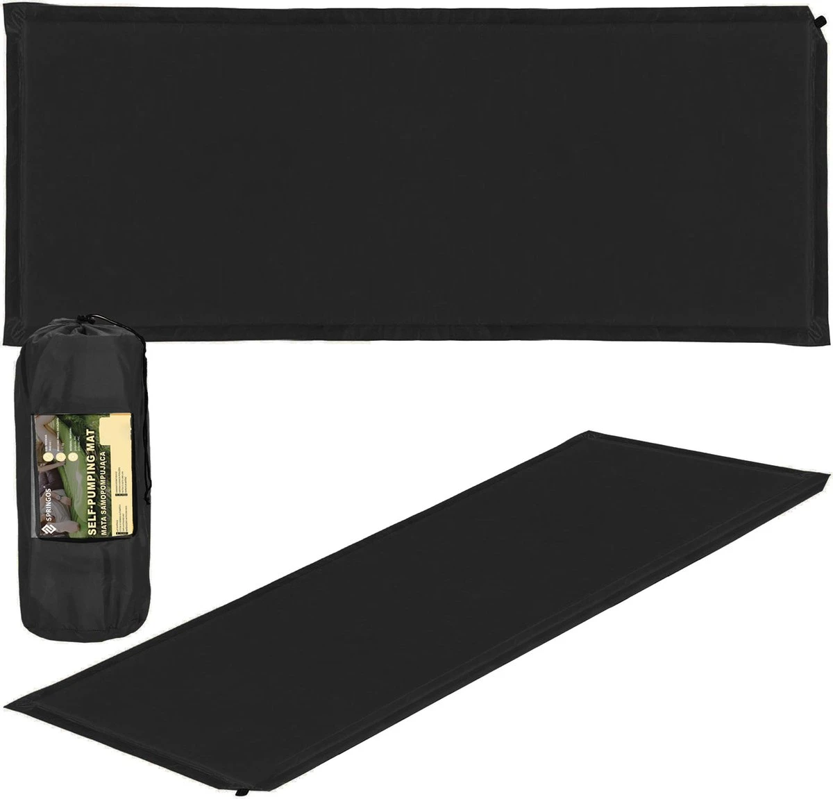 Springos Slaapmat | Zelfopblazend | 180 Cm | Inclusief Hoes | Zwart 9 Springos Slaapmat | Zelfopblazend | 180 Cm | Inclusief Hoes | Zwart - Afbeelding 7