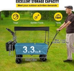 LOUVAINS® Bolderkar Opvouwbaar - Bolderkar - Bolderwagen - Bolderkar Kinderenvervoer - Bolderkar Opvouwbaar Met Massieve - Bolderkar Opvouwbaar Luchtbanden - Bolderkar Opvouwbaar Met Duwstang -Buiten Kamperen 1200x1153 2