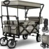 Tresko- Bolderkar, Grijs, Opvouwbaar, Met Dakje, Geschikt Tot 80 Kg - Bolderwagen - Kinderenvervoer - Bolderkarren - Tuinkar - Kinderwagen -Buiten Kamperen 1200x1156 2