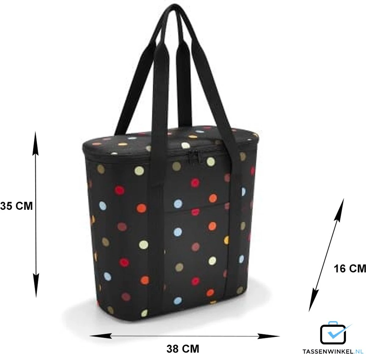 Reisenthel Thermoshopper Koeltas - 15L - Dots Zwart 11 Reisenthel Thermoshopper Koeltas - 15L - Dots Zwart - Afbeelding 9