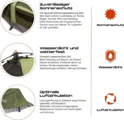 Where Tomorrow Solo Tent 220X80X50 Cm - Groen - 1 Persoons -Buiten Kamperen 1200x1162 2