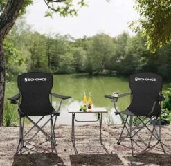 MIRA Home - Campingstoel Set Van 2 Inklapbaar - Klapstoel Met Robuust Frame - Met Flessenhouder - 76 X 51.5 X 95.5 Cm - Zwart 11 MIRA Home - Campingstoel Set Van 2 Inklapbaar - Klapstoel Met Robuust Frame - Met Flessenhouder - 76 X 51.5 X 95.5 Cm - Zwart -Buiten Kamperen 1200x1166 12