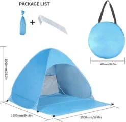 IGOODS Pop-up Tent - 2/3-Persoons - Blauw -Buiten Kamperen 1200x1168 2