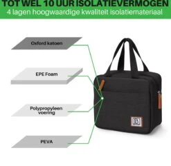 Brisby 4 Laags Geïsoleerde Koeltas - Lunchtas 4 Liter - Zwart -Buiten Kamperen 1200x1170 11