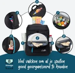 Sunflake Koelrugzak - Lunchtas - Koeltas Backpack Voor Dames & Heren - Zwart -Buiten Kamperen 1200x1170 6