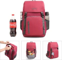Tourit - Koeltas Rugzak (25L) - Geschikt Voor 21 Blikjes - Lunchtas Voor Dames En Heren - Rood -Buiten Kamperen 1200x1171 12