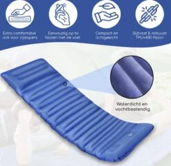 Hikr® Slaapmat 10cm+ Dikte - Comfortabel Luchtmatras - Zelfopblazend Met De Voet - TPU+40D Nylon - Slaapmatje Eenpersoons En Uit Te Breiden Tot Tweepersoons - Slaapmat Met Ingebouwde Pomp -Buiten Kamperen 1200x1172
