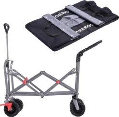 AREBOS Handkar | Transportwagen | Apparatuurwagen | Opvouwbaar | Duwstang| Zwart -Buiten Kamperen 1200x1177 4