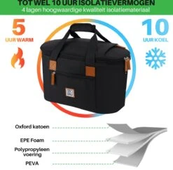 Brisby 4 Laags Geïsoleerde Koeltas - Boodschappentas 21 Liter - Zwart -Buiten Kamperen 1200x1178 16