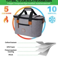 Brisby 4 Laags Geïsoleerde Koeltas - Boodschappentas 21 Liter - Grijs 21 Brisby 4 Laags Geïsoleerde Koeltas - Boodschappentas 21 Liter - Grijs -Buiten Kamperen 1200x1178 6