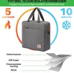 Brisby 4 Laags Geïsoleerde Koeltas - Lunchtas 7 Liter - Donkergrijs 15 Brisby 4 Laags Geïsoleerde Koeltas - Lunchtas 7 Liter - Donkergrijs -Buiten Kamperen 1200x1178 9