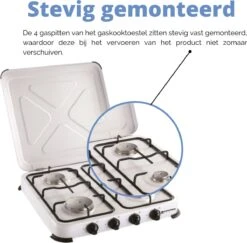 Kemper Gas Kooktoestel - Campingkooktoestel - Set Met 4 Branders - Gas - 4650W -Buiten Kamperen 1200x1180 20