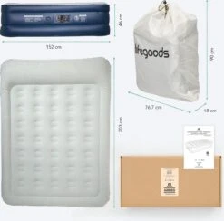 LifeGoods Luchtbed - 2 Persoons - Met Ingebouwde Pomp - Incl. Draagtas En Reparatiekit -Buiten Kamperen 1200x1184 4