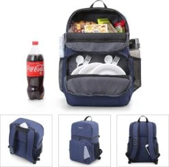 Koeltas Rugzak (28L) - 16 Blikjes - Lunchtas Voor Dames En Heren - Picknicktas - Blauw -Buiten Kamperen 1200x1185 3