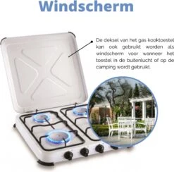Kemper Gaskooktoestel Set – Campingset – Campingkookset – INCLUSIEF Installatiesetje – TOT 4 RVS Branders -Buiten Kamperen 1200x1185 6