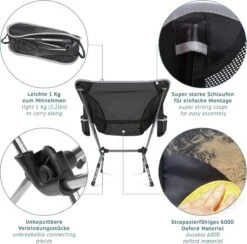 Smartpeas Campingstoel Van Stevig 600D Polyester En Aluminium - Lichtgewicht En Opvouwbaar - Camping Gadget Inclusief Zijzakken +Plus: Strandmat & Draagtas -Buiten Kamperen 1200x1186 7