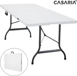 Casaria Tuintafel Opvouwbaar – Met Draaggreep 220x70 Cm – Wit -Buiten Kamperen 1200x1187 6