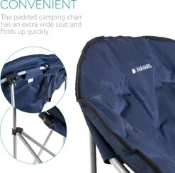 Navaris Klapstoel Met Draagtas - Campingstoel - Draagbare Stoel Voor Kamperen, Festivals En Vissen - Strandstoel - Inklapbaar - Donkerblauw -Buiten Kamperen 1200x1188 1