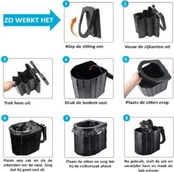 Merkloos Camping Toilet Met Draagtas En 10 Vuilzakken - Toiletemmer Draagbaar Met Deksel -Buiten Kamperen 1200x1188 8