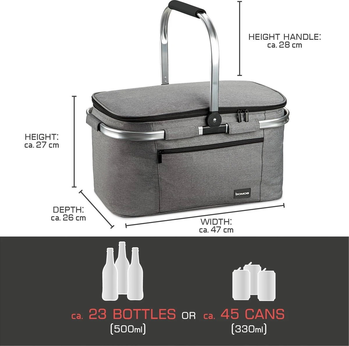 Bomoe Koeltas Picknickmand Opvouwbaar IceBreezer K47 - 47x27x26 Cm - 32 Liter- Perfect Voor Barbecues Of Boodschappen 6 Bomoe Koeltas Picknickmand Opvouwbaar IceBreezer K47 - 47x27x26 Cm - 32 Liter- Perfect Voor Barbecues Of Boodschappen - Afbeelding 4