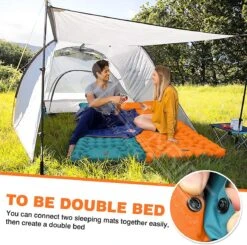 LVNRIDS Isomat, Zelfopblazend, Ultralicht, Luchtmatras, Camping, Zelfopblaasbaar, Opblaasbaar Matras, 3,9 Inch Dik, Met Voetperspomp En Kussen, Voor Camping, Reizen, Outdoor, Wandelen, Strand, Oranje -Buiten Kamperen 1200x1189 5