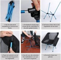 Lopoleis® Campingstoel – Campingstoel Opvouwbaar – Visstoel – Vouwstoel – Strandstoel – Inklapbaar – Lichtgewicht – Outdoor Stoel - Hoge Rugleuning -Buiten Kamperen 1200x1190 12