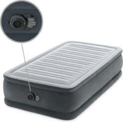 Intex Luchtbed - 1-Persoons - 99 X 191 X 46 Cm - Grijs - Met Ingebouwde Pomp, Hoeslaken Antraciet En Reparatieset -Buiten Kamperen 1200x1190 6