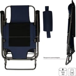 Ligstoel 180x60cm - Opvouwbaar Campingstoel Ligbed Strandstoel Tuinstoel Vouwligstoel Blauw -Buiten Kamperen 1200x1191 3