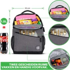 Brisby 4 Laags Geïsoleerde Koeltas Rugzak - 25 Liter - Met Handige Vakken Voor Bestek En Essentials - Waterafstotend Materiaal - Donkergrijs -Buiten Kamperen 1200x1196 27