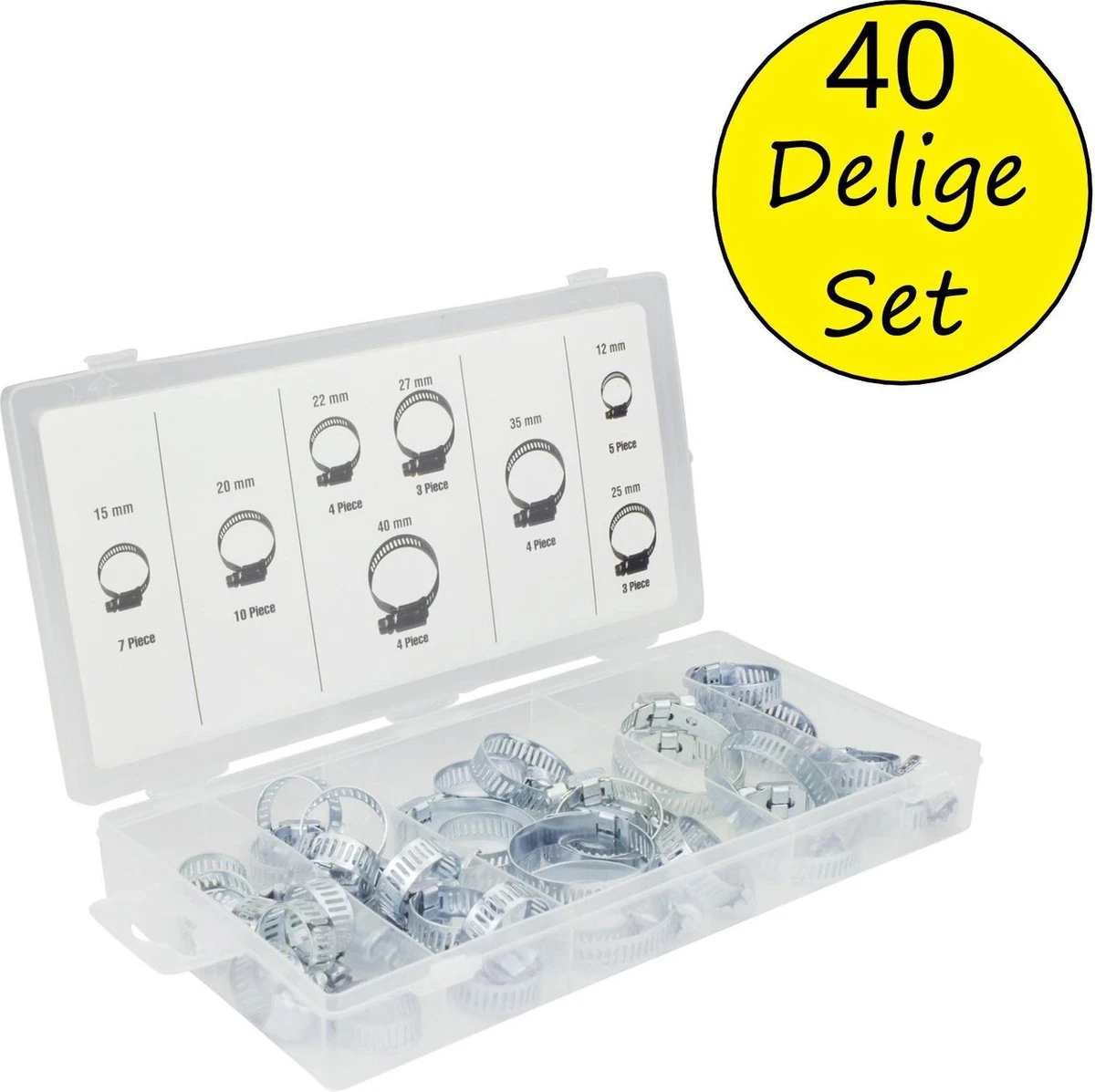 Benson Slangenklemmen Set 40 Delig – 8 Verschillende Formaten – Zilverkleurig 3 Benson Slangenklemmen Set 40 Delig – 8 Verschillende Formaten – Zilverkleurig