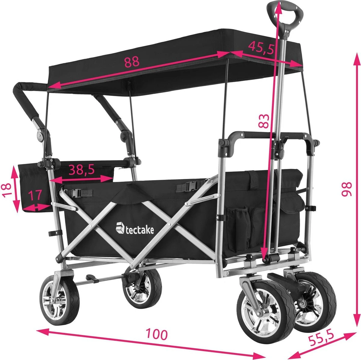Tectake - Opvouwbare Bolderwagen Handkar Nico Zwart - 403549 8 Tectake - Opvouwbare Bolderwagen Handkar Nico Zwart - 403549 - Afbeelding 6
