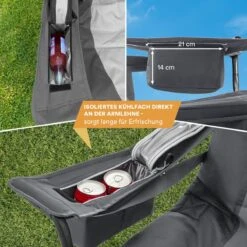 Skandika Relax Comfort Campingstoel - Campingstoel Opvouwbaar - Comfortabele Klapstoel Met Drinkhouder En Koelvak, Tot Max. 160 Kg, Opvouwbaar, Lichtgewicht | Vouwstoel Voor Kamperen, Camping, Festival, Vissen – Grijs -Buiten Kamperen 1200x1200 1047