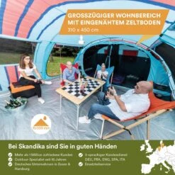 Skandika Gotland Tunneltent Voor 6 Personen, Grote Familietent In Racing-design, Ingenaaide Tentbodem, Waterdicht, 5000 Mm Waterkolom, Slaapcabine Met Scheidingswand, Muggennet (let Op, Komt Met Kleurfouten) -Buiten Kamperen 1200x1200 108