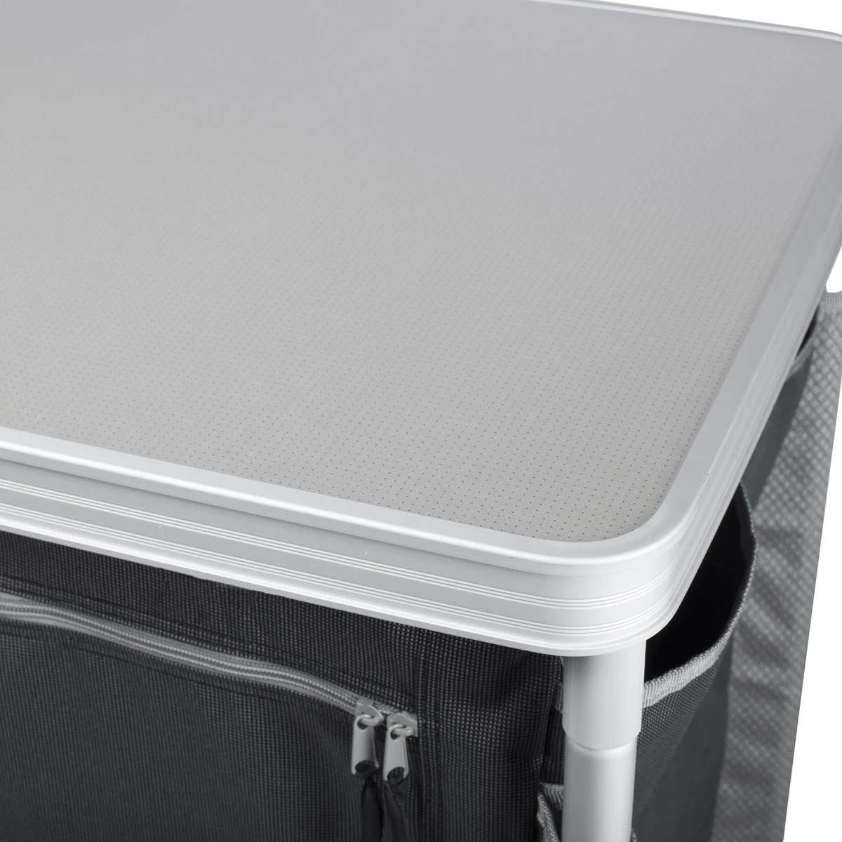 Campart Campingkeuken KI-0734 - Campingkast Groot - 4 Verstelbare Poten - Opvouwbaar En Lichtgewicht - Inclusief Opbergtas - Grijs 7 Campart Campingkeuken KI-0734 - Campingkast Groot - 4 Verstelbare Poten - Opvouwbaar En Lichtgewicht - Inclusief Opbergtas - Grijs - Afbeelding 5