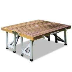 Merkloos Deuba Picknicktafel Campingtafel - Opvouwbaar Voor 4 Personen - Hout En Aluminium -Buiten Kamperen 1200x1200 1159