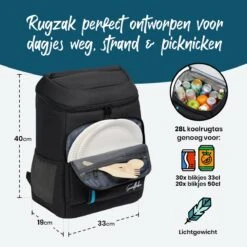 Sunflake Koelrugzak - Lunchtas - Koeltas Backpack Voor Dames & Heren - Zwart -Buiten Kamperen 1200x1200 1247