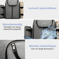 Kono Koeltas - Koelrugzak - Picknick - Picknicktas Met Flessenhouder - Koelrugtas Met Picknickkleed - Grijs (E6915 GY) 19 Kono Koeltas - Koelrugzak - Picknick - Picknicktas Met Flessenhouder - Koelrugtas Met Picknickkleed - Grijs (E6915 GY) -Buiten Kamperen 1200x1200 1273