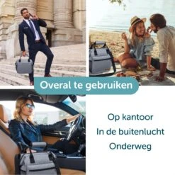 ForDig Lunchtas Grijs - Koeltas Gemaakt Van 600D Polyester Met PEVA-Voering - Ruimte Voor Lunchtrommel / Snacks / Blikjes - Koel Tas Met Mesh Opbergruimtes En Ruimte Voor Bestek - Lunch Tas Cool Bag - Coolerbag - Kleine Cooler -Buiten Kamperen 1200x1200 1401