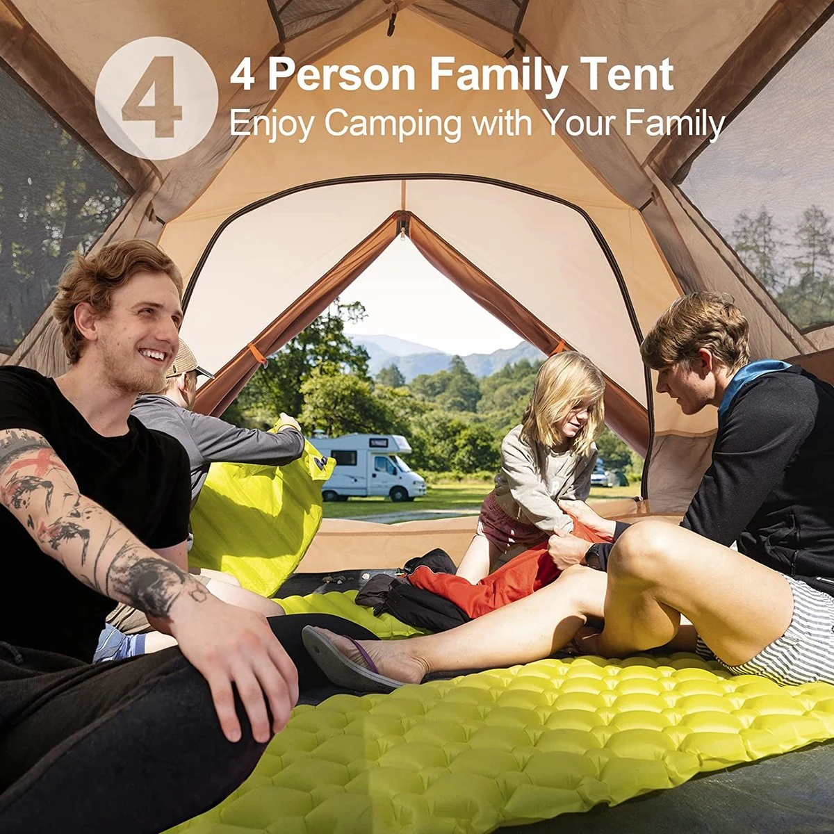 Merkloos Kamping Tent / Absolutely Waterproof, Lightweight Camping Tent With - Tent Ideal For Camping In The Garden, Dome Tent, 11 Merkloos Kamping Tent / Absolutely Waterproof, Lightweight Camping Tent With - Tent Ideal For Camping In The Garden, Dome Tent, - Afbeelding 9