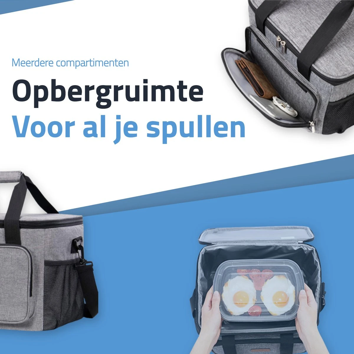 GOAT Outdoor 4 Laags Geïsoleerde Koeltas - Lunchtas 15 Liter - Grijs - Excl. Koelelementen 5 GOAT Outdoor 4 Laags Geïsoleerde Koeltas - Lunchtas 15 Liter - Grijs - Excl. Koelelementen - Afbeelding 3