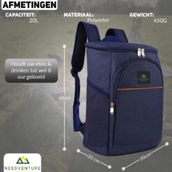 Needventure Koeltas - Lunchtas - Koelrugtas - Picknicktas - 20 Liter - Flessenhouder - Bieropener - Blauw -Buiten Kamperen 1200x1200 1598