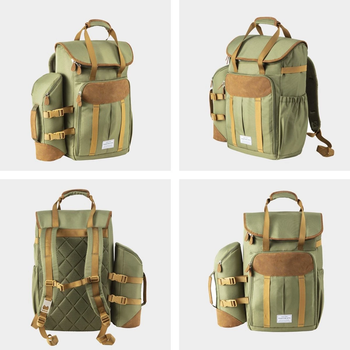 Cabinmax Koeltas - Koelrugzak - Picknick - Picknicktas Met Flessenhouder - Koelrugtas 24L - Olive Green 10 Cabinmax Koeltas - Koelrugzak - Picknick - Picknicktas Met Flessenhouder - Koelrugtas 24L - Olive Green - Afbeelding 8