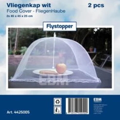 Vliegenkapjes Opvouwbaar 2 Stuks - Wit - 45 X 25 Cm | Flystopper -Buiten Kamperen 1200x1200 1865