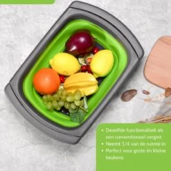 Buxibo - 3-Delige Keuken Vergiet Set Inklapbaar Groen/Grijs -Buiten Kamperen 1200x1200 1889