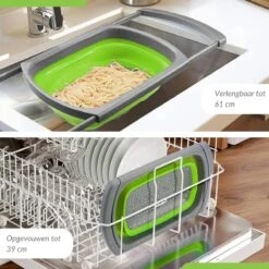 Buxibo - 3-Delige Keuken Vergiet Set Inklapbaar Groen/Grijs -Buiten Kamperen 1200x1200 1894