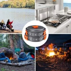 Camping Outdoor Kookset 13-delig Camping Servies En Pannen Pannenset Keukengerei - BPA-vrij & Geen Giftige Stoffen - Opvouwbaar & Licht - Ideaal Voor Reizen, Festival, Wandelen -Buiten Kamperen 1200x1200 1906