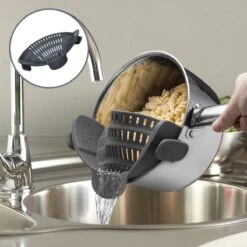 SensaHome- Siliconen Vergiet - Keuken Afgietdeksel - Afgiethulp - Siliconen - BPA Vrij - Grijs -Buiten Kamperen 1200x1200 1922