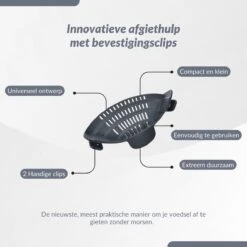 SensaHome- Siliconen Vergiet - Keuken Afgietdeksel - Afgiethulp - Siliconen - BPA Vrij - Grijs -Buiten Kamperen 1200x1200 1923