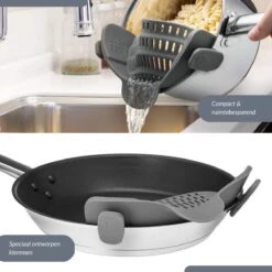 SensaHome- Siliconen Vergiet - Keuken Afgietdeksel - Afgiethulp - Siliconen - BPA Vrij - Grijs -Buiten Kamperen 1200x1200 1925